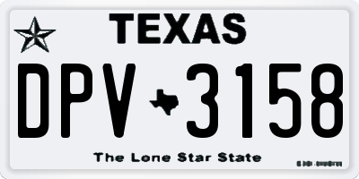 TX license plate DPV3158