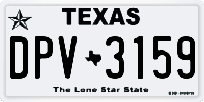 TX license plate DPV3159