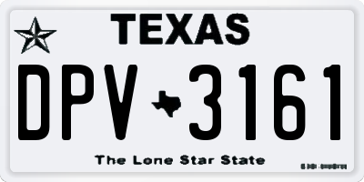 TX license plate DPV3161