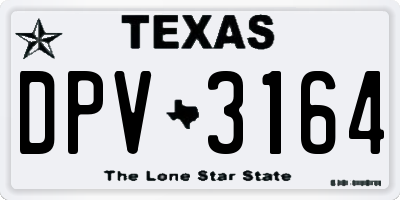 TX license plate DPV3164