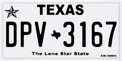 TX license plate DPV3167