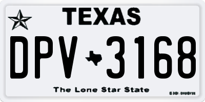 TX license plate DPV3168