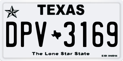 TX license plate DPV3169