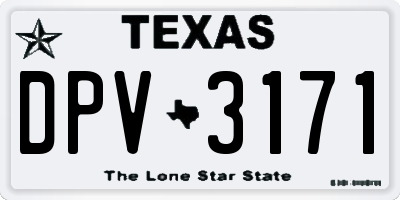 TX license plate DPV3171