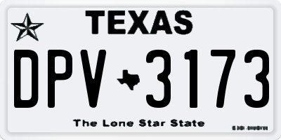 TX license plate DPV3173