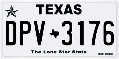 TX license plate DPV3176