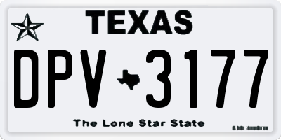 TX license plate DPV3177