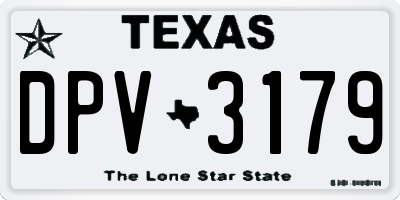 TX license plate DPV3179