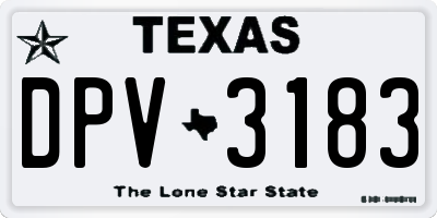 TX license plate DPV3183