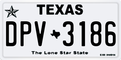 TX license plate DPV3186