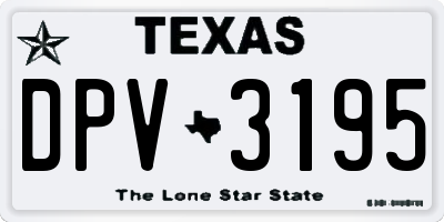 TX license plate DPV3195