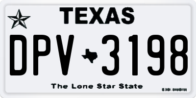 TX license plate DPV3198