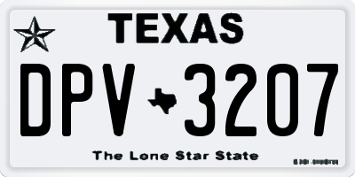 TX license plate DPV3207