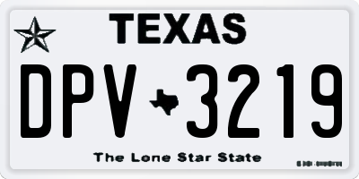 TX license plate DPV3219