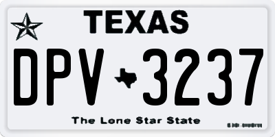 TX license plate DPV3237