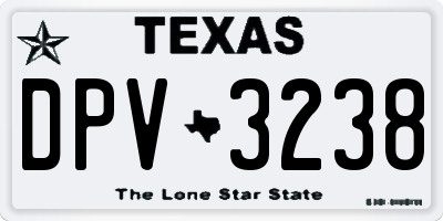 TX license plate DPV3238