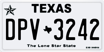 TX license plate DPV3242