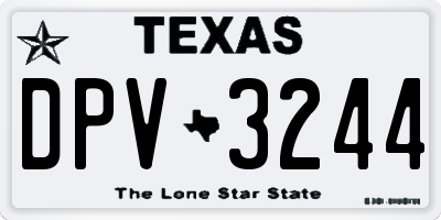 TX license plate DPV3244