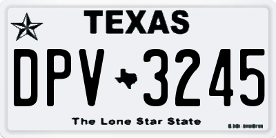 TX license plate DPV3245