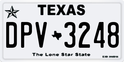 TX license plate DPV3248