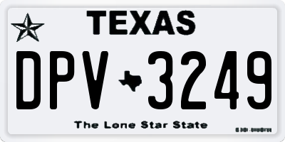 TX license plate DPV3249