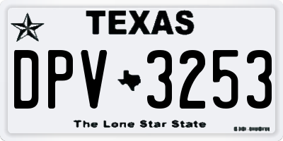 TX license plate DPV3253