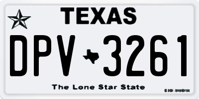 TX license plate DPV3261