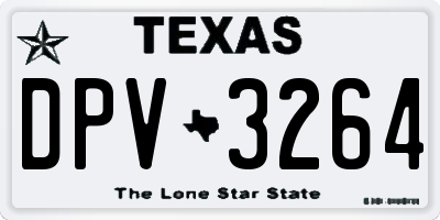 TX license plate DPV3264