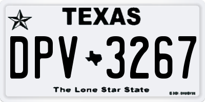 TX license plate DPV3267