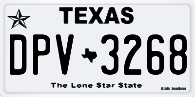 TX license plate DPV3268