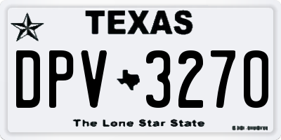 TX license plate DPV3270