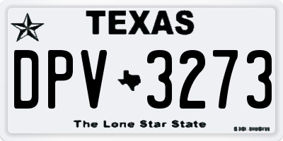 TX license plate DPV3273