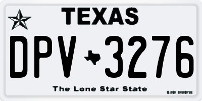 TX license plate DPV3276