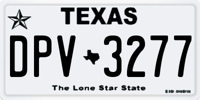 TX license plate DPV3277