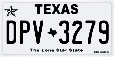 TX license plate DPV3279