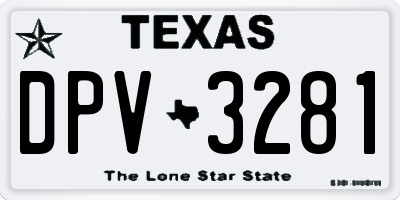 TX license plate DPV3281