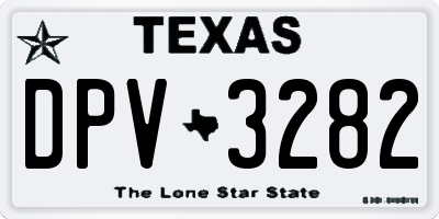 TX license plate DPV3282