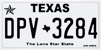 TX license plate DPV3284