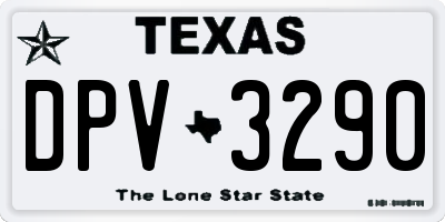 TX license plate DPV3290