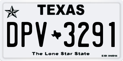 TX license plate DPV3291