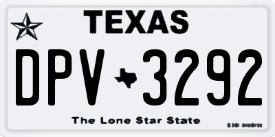 TX license plate DPV3292