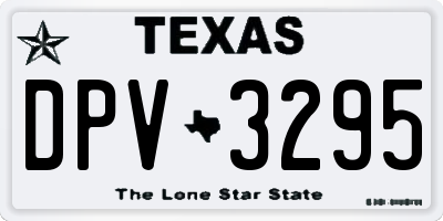 TX license plate DPV3295