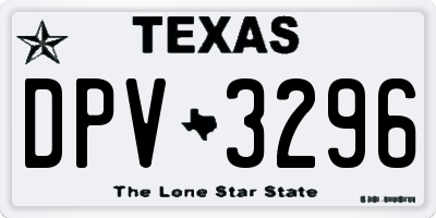 TX license plate DPV3296