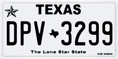 TX license plate DPV3299