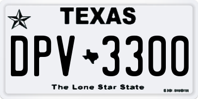 TX license plate DPV3300