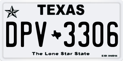 TX license plate DPV3306