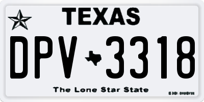 TX license plate DPV3318