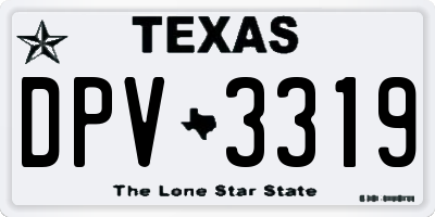 TX license plate DPV3319