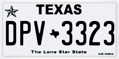 TX license plate DPV3323