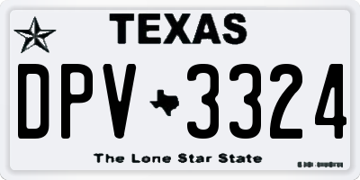 TX license plate DPV3324